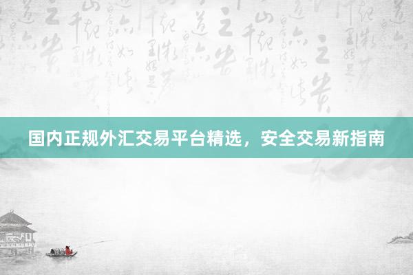 国内正规外汇交易平台精选，安全交易新指南