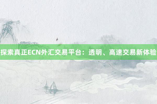 探索真正ECN外汇交易平台：透明、高速交易新体验