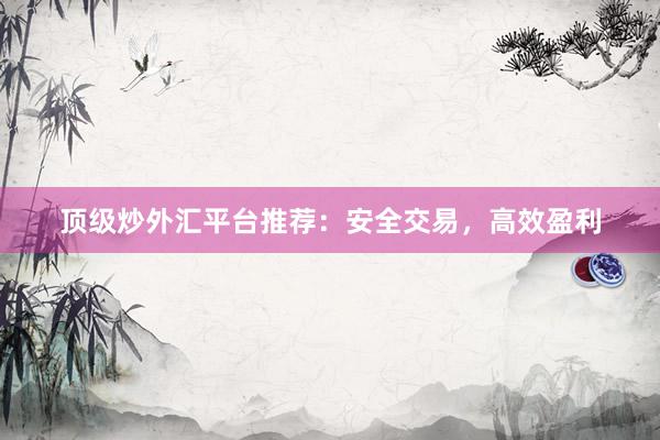 顶级炒外汇平台推荐：安全交易，高效盈利