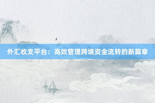 外汇收支平台：高效管理跨境资金流转的新篇章