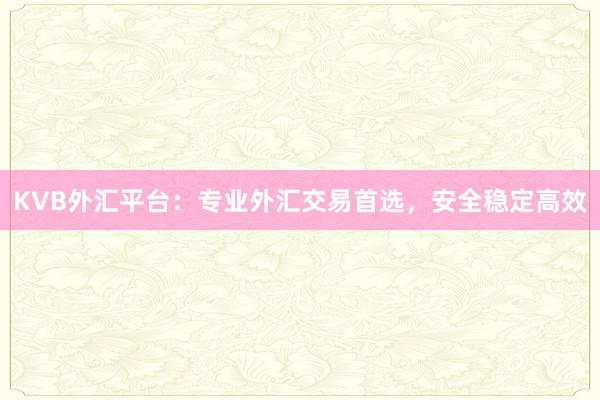 KVB外汇平台：专业外汇交易首选，安全稳定高效