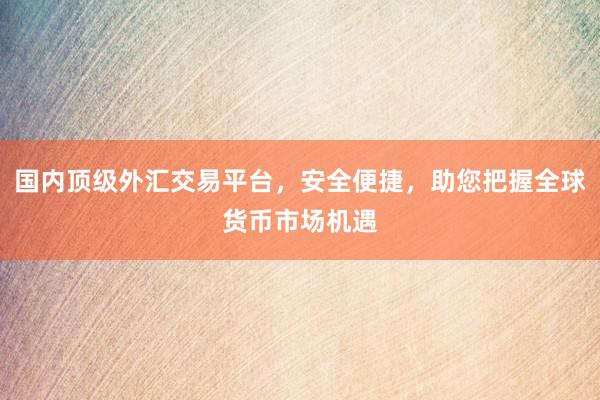 国内顶级外汇交易平台，安全便捷，助您把握全球货币市场机遇