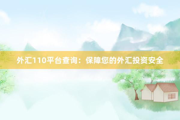 外汇110平台查询：保障您的外汇投资安全